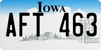 IA license plate AFT463