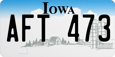 IA license plate AFT473