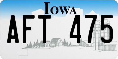 IA license plate AFT475