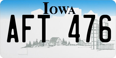 IA license plate AFT476