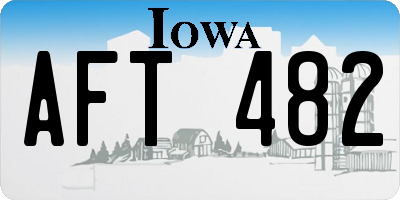 IA license plate AFT482