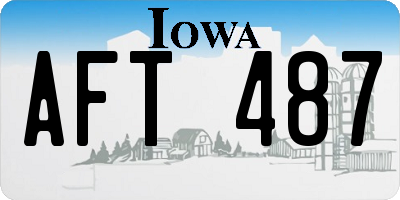 IA license plate AFT487
