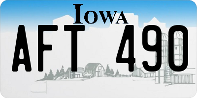 IA license plate AFT490