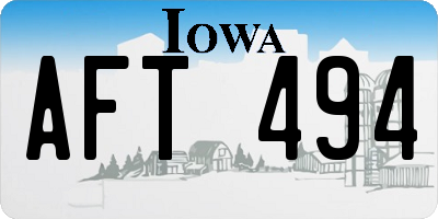 IA license plate AFT494