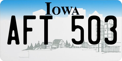 IA license plate AFT503
