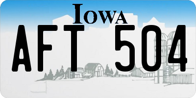 IA license plate AFT504