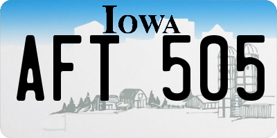 IA license plate AFT505