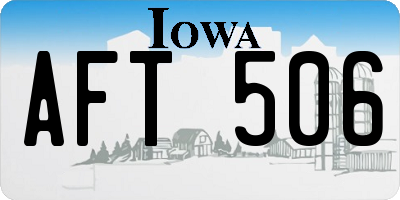 IA license plate AFT506