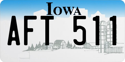 IA license plate AFT511