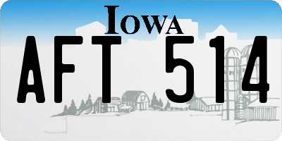 IA license plate AFT514