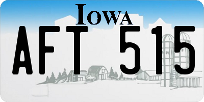 IA license plate AFT515