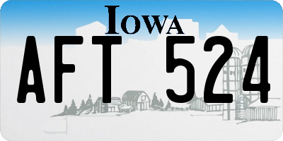IA license plate AFT524