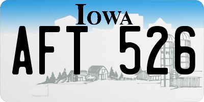 IA license plate AFT526