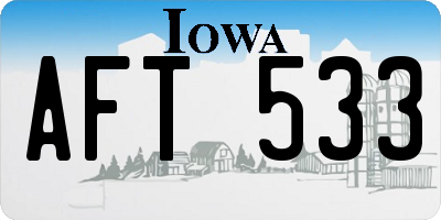 IA license plate AFT533
