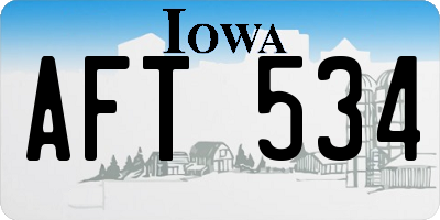 IA license plate AFT534