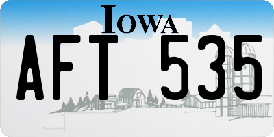 IA license plate AFT535