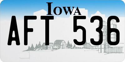 IA license plate AFT536