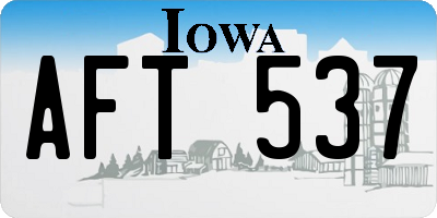 IA license plate AFT537