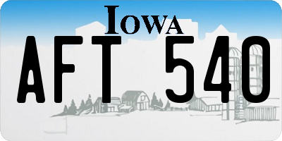 IA license plate AFT540