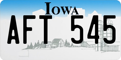 IA license plate AFT545