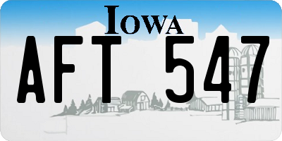 IA license plate AFT547