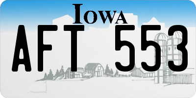 IA license plate AFT553