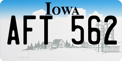 IA license plate AFT562