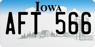 IA license plate AFT566