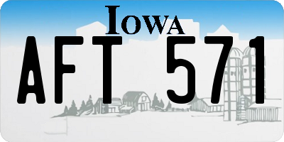 IA license plate AFT571