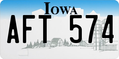 IA license plate AFT574