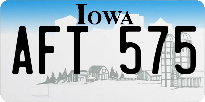 IA license plate AFT575