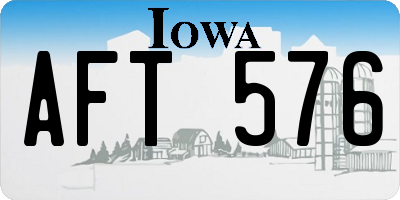 IA license plate AFT576