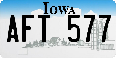 IA license plate AFT577