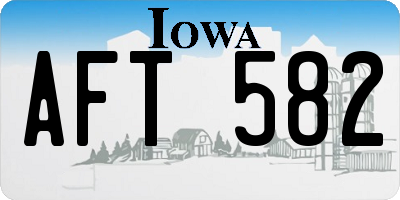 IA license plate AFT582