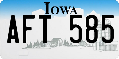 IA license plate AFT585