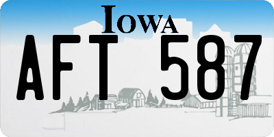 IA license plate AFT587