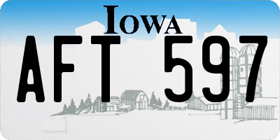 IA license plate AFT597