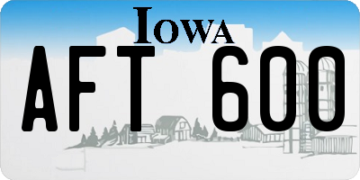 IA license plate AFT600