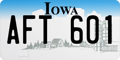 IA license plate AFT601