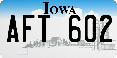 IA license plate AFT602