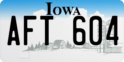 IA license plate AFT604