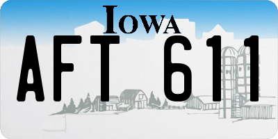 IA license plate AFT611