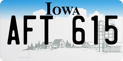 IA license plate AFT615