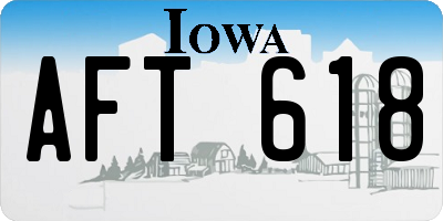 IA license plate AFT618