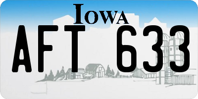 IA license plate AFT633