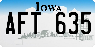 IA license plate AFT635