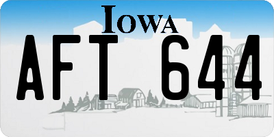 IA license plate AFT644