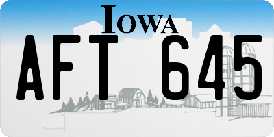IA license plate AFT645