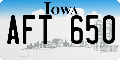 IA license plate AFT650