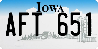 IA license plate AFT651